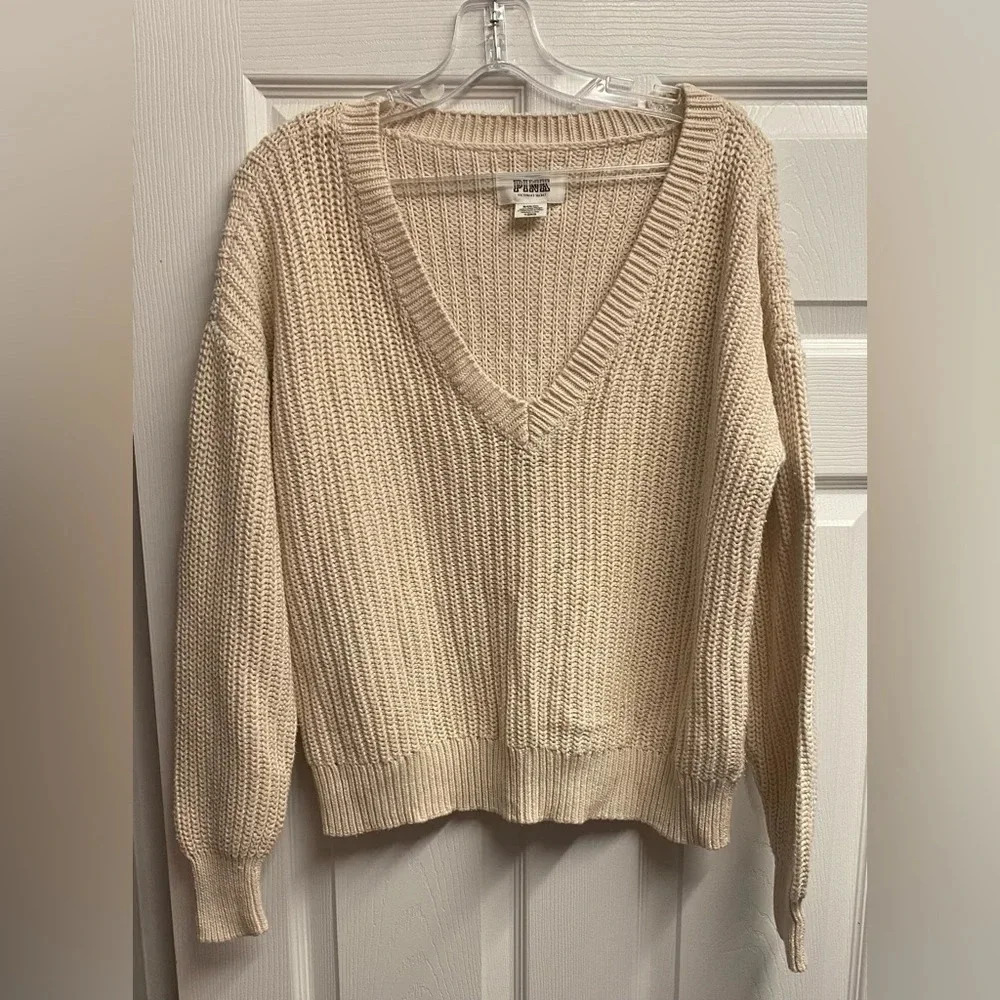 PINK Victoria's Secret Beige V-Neck Sweater